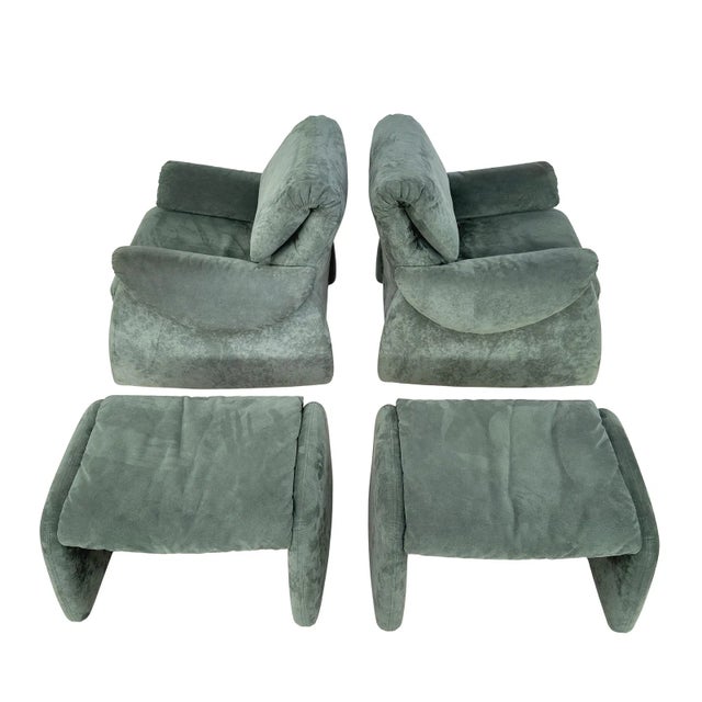 Modern Vico Magistretti Style Sculptural Italian Modern Lounge Chair and Ottoman For Sale - Image 3 of 12