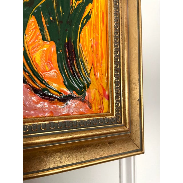 Gold Vintage Figurative Framed Painting by Lee Berger For Sale - Image 8 of 13