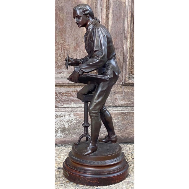 Large French Bronze Spelter Figure of an Artist, After Mathurin Moreau For Sale - Image 9 of 13