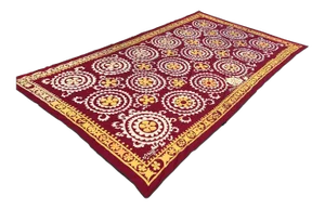 Red & Yellow Suzani Bedspread - 12.1' x 6.8'