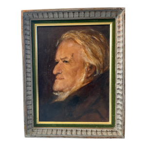 Antique Richard Wagner Oil Portrait Painting - Framed Music Composer Art