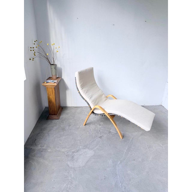 1980s Vintage Bentwood Deck Chair by Kim Samson for Ikea, 1980s For Sale - Image 5 of 18