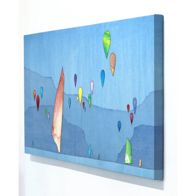 Beyond the Cerulean Skies - Large Original Minimalist Colorful Artwork Original Artwork by Peter Kuttner For Sale In Los Angeles - Image 6 of 9