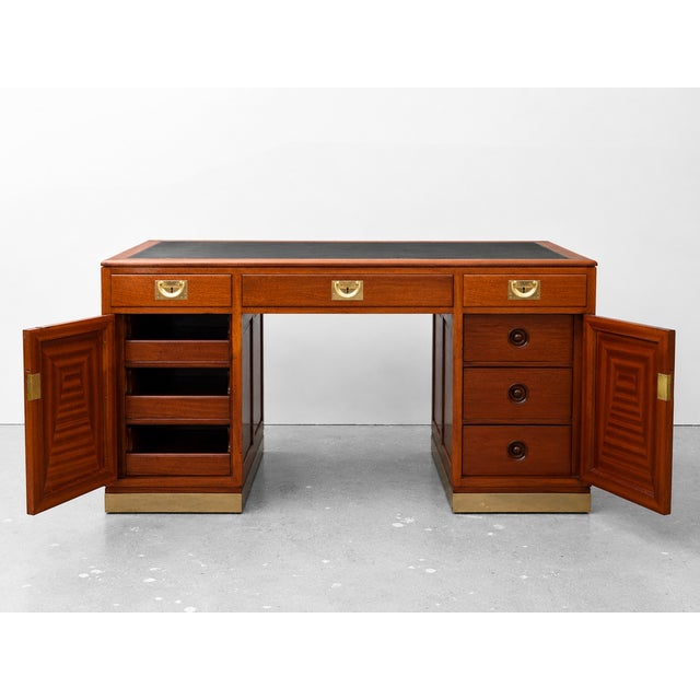 Blue Art Nouveau Gentleman's Desk by Julius & Josef Herrmann for Architect Maximilian Rossipaul, Vienna, Austria, 1911 For Sale - Image 8 of 13