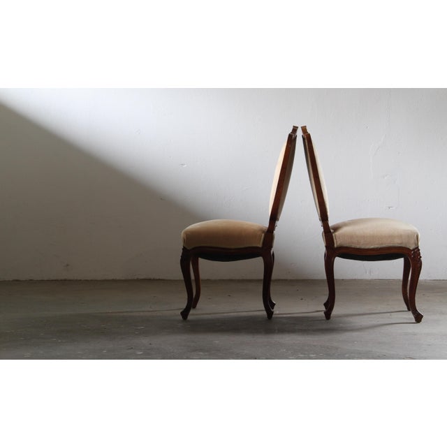 Rococo Antique Danish Chairs, 1700s, Set of 2 For Sale - Image 3 of 18