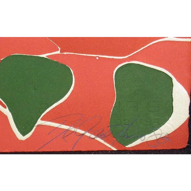 1980s "Red Hills" Noel DeGaetano Diptych Signed & Numbered Collagraph - a Pair For Sale - Image 4 of 8