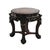 Wood 1920s Chinese Floral Carved Rosewood Rouge Marble Top Stand With Mother of Pearl Inlay For Sale - Image 7 of 12