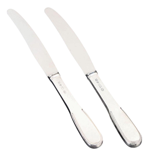 Lunch Knives in Silver and Stainless Steel by Evald Nielsen, 1930s, Set of 2
