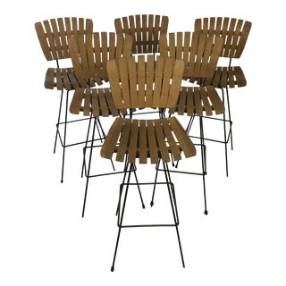 Mid-Century Arthur Umanoff Swivel Bar Stools- Set of 6 For Sale