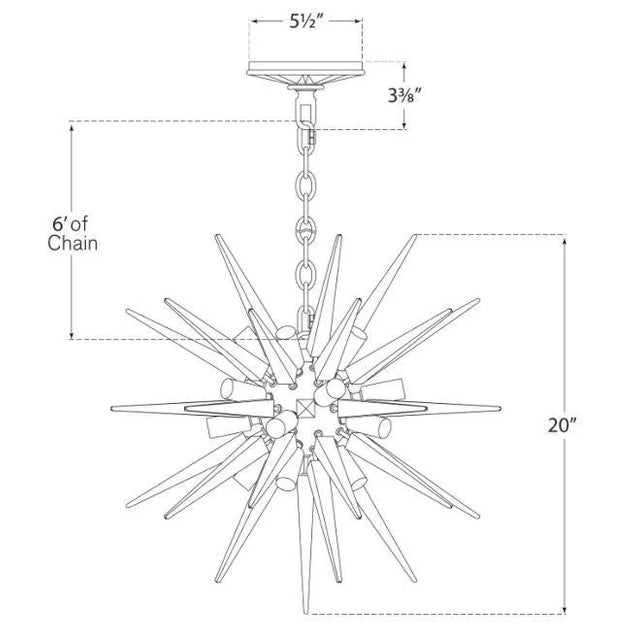 Modern Chapman & Myers for Visual Comfort Signature Quincy Small Sputnik Chandelier in Polished Nickel with Clear Acrylic For Sale - Image 3 of 3