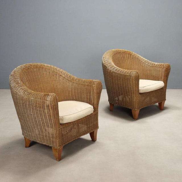 Vintage Armchairs in Wicker, Italy, 1960s-1970s, Set of 2 For Sale - Image 10 of 10