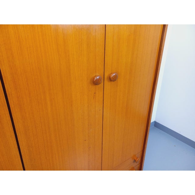 Vintage Modernist Armoire in Teak and Walnut, 1960s For Sale - Image 12 of 18