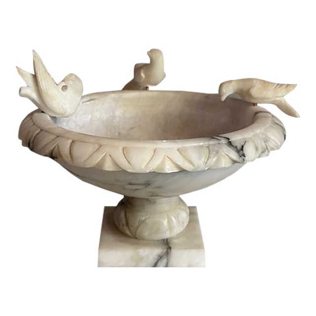 Vintage Alabaster Bird Bath For Sale