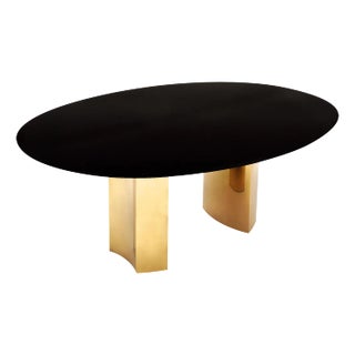 Italian Brass and Corian Dining Table For Sale