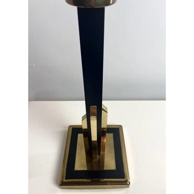 1970s Vintage Gold and Brass Black Table Lamp, 1970s For Sale - Image 5 of 17