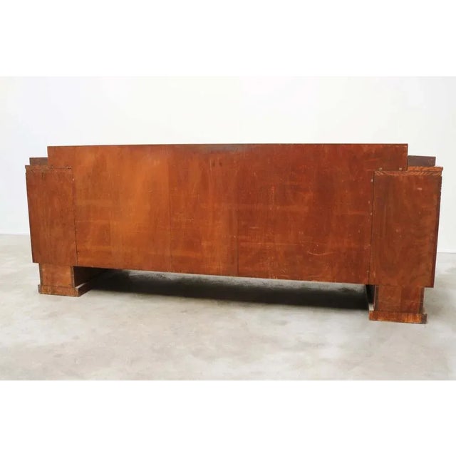 Dutch Art Deco Walnut Burl Sofa from H. Pander & Zn., 1930s For Sale - Image 6 of 12