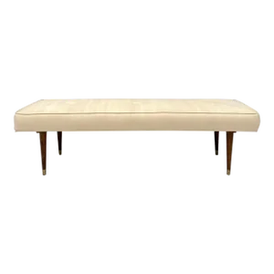 Mid-Century Upholstered Tapered Leg Bench Attributed to Thayer Coggin