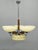 Art Deco Chrome and Walnut Chandelier, Czechoslovakia, 1930s For Sale - Image 3 of 11