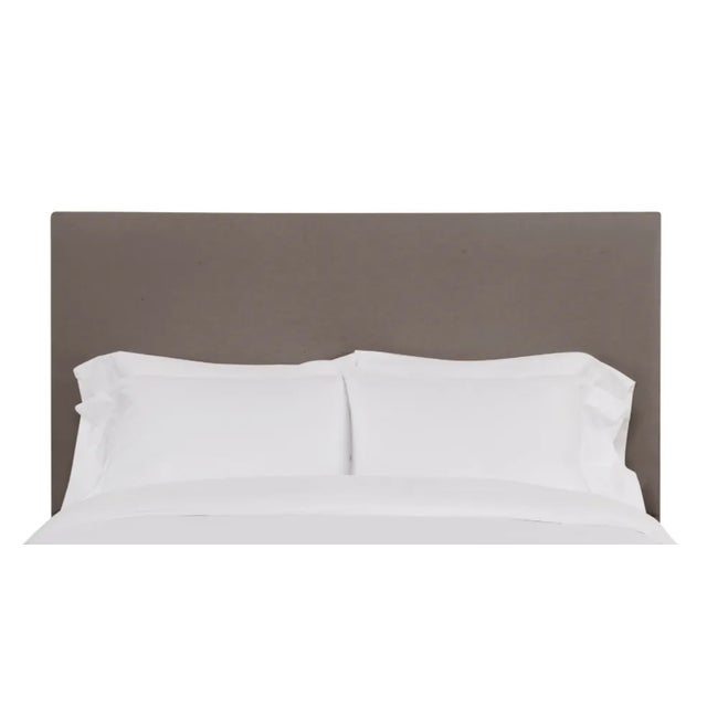 Hadley California King Headboard, Mushroom Velvet For Sale