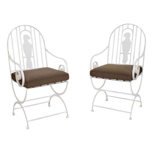 Wrought Iron Bird Armchairs, 1960s, Set of 2 For Sale