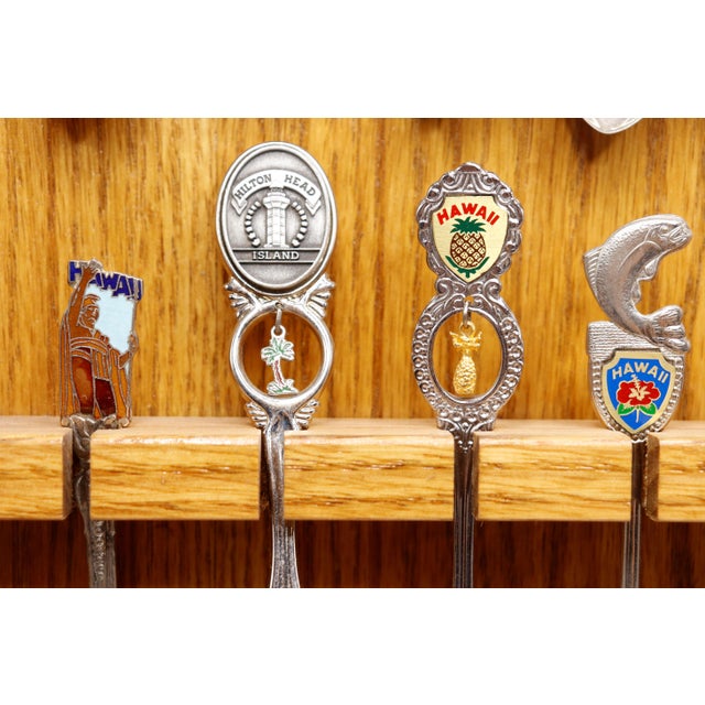 48 Collectible Spoons With Display Case Chairish