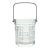 1980s Vintage Geometric Square Grid Plaid French Glass Ice Bucket For Sale
