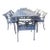 Vintage Star & Dolphin Cast Metal Patio Dining Set – Table & 6 Chairs For Sale