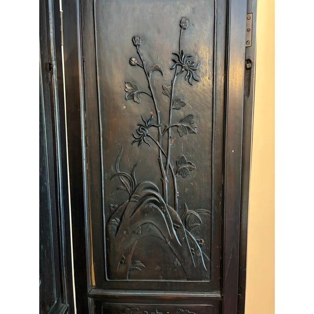 Chinese Antique Rosewood Screen/Room Divider, Carved For Sale - Image 3 of 7