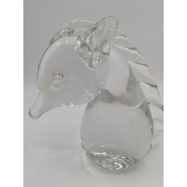 Mid 20th Century Hand-Blown Modern Glass Horse Head For Sale - Image 11 of 12