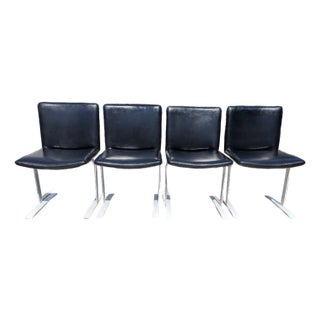 1970s Attributed to Giovanni Offredi for Saporiti Italia Dining Chairs Set of 4 For Sale