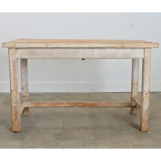 English 19th Century Limed Beech Prep Table For Sale - Image 14 of 15