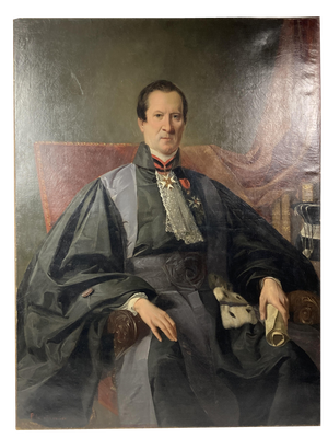 Large French Portrait, 19th Century, Oil on Canvas