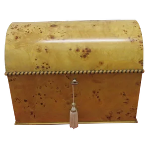 Late 20th Century Small Italian Olive Burl Wood Chest