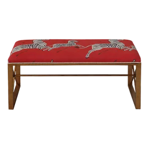 Scalamandre Maison by Port 68 Medallion Gold with Zebra Red Double Bench