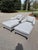 Pair of Lee Industries Living Room Chaises in shark grey wool fabric. Chaises feature rolled arms and dark wood feet. Very...