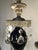 Gray Antique Five-Arm Metal, Black Glass and Crystal Chandelier For Sale - Image 8 of 15