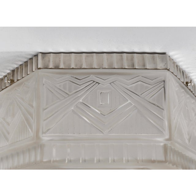 Metal 1930s French Art Deco Flush Mount by Georges Leleu France - 2 Available For Sale - Image 7 of 14