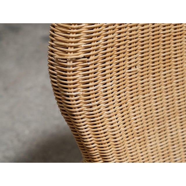 Beige Large Ikea Rattan Recliner Armchair, 2000s For Sale - Image 8 of 12