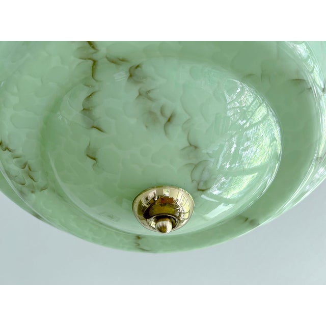Art Deco Pendant Light in Amber Marble Glass, 1930s For Sale - Image 17 of 18