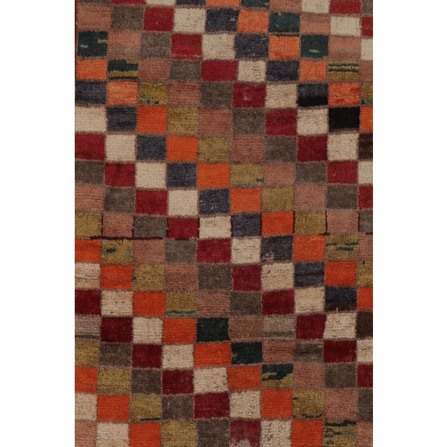 Vintage Persian Gabbeh Rug, Checkerboard With Geometric Border - Rug & Kilim For Sale In New York - Image 6 of 10