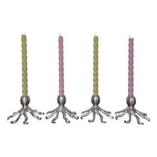 Vintage Octopus Shape Candleholders, 1980s, Set of 4 For Sale