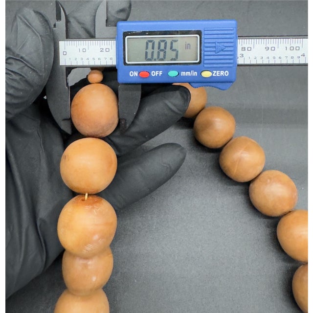 Tribal 1930s African Copal Faux Amber Trade Bead Necklace and Bracelet Set, Brown. For Sale - Image 3 of 18