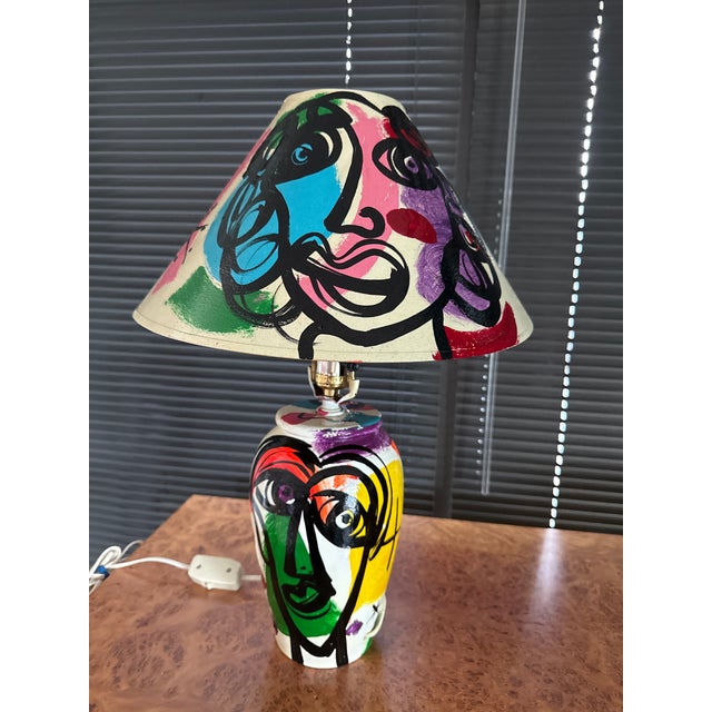 Abstract 1970s Original Peter Keil Colorful Lamp and Shade Painting For Sale - Image 3 of 8