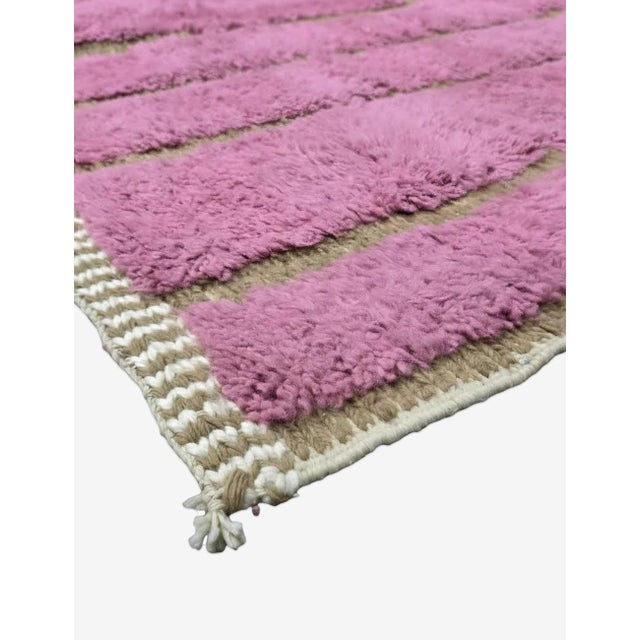 Textile Contemporary Pink Moroccan Handmade Rug - 8.2 X 6.5 Ft For Sale - Image 7 of 8