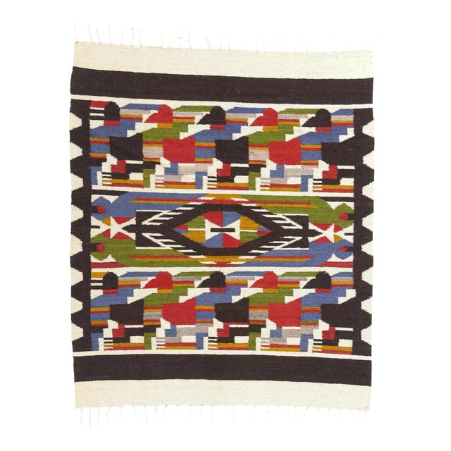 Vintage South American Chancay Pájaro Peruvian Kilim Rug - 05'11 X 07'00 For Sale