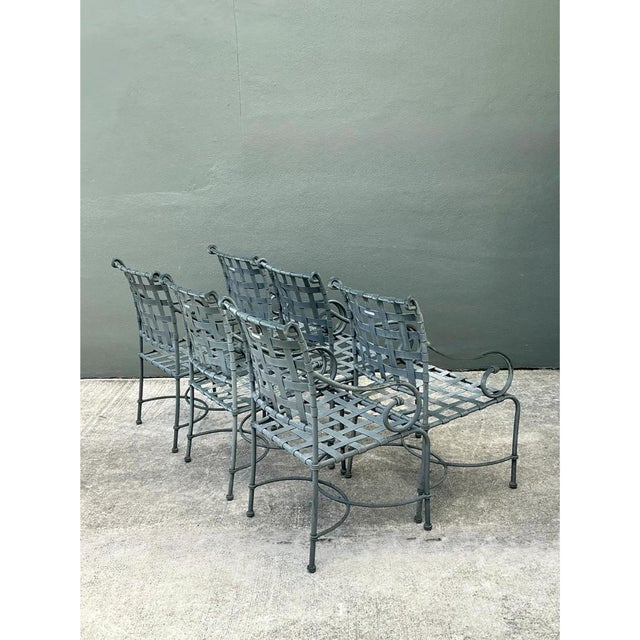 Vintage Brown Jordan “Florentine” Cast Aluminum Dining Chairs - Set of 6 For Sale In West Palm - Image 6 of 12