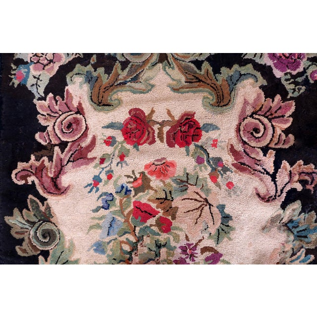 Blue 1880s, Handmade Antique American Hooked Rug 3' X 5.7' For Sale - Image 8 of 10