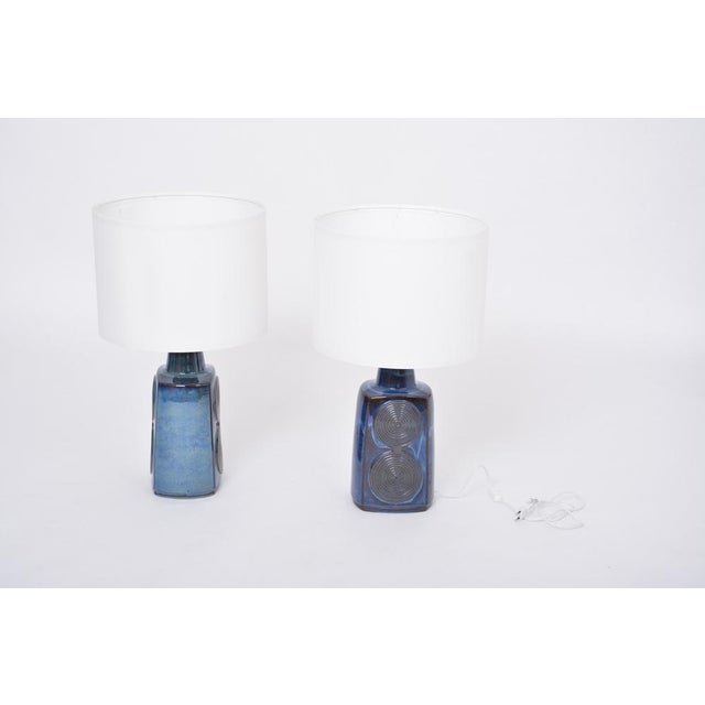 1960s Mid-Century Blue Model 3461 Table Lamps by Einar Johansen for Soholm, 1960s, Set of 2 For Sale - Image 5 of 16