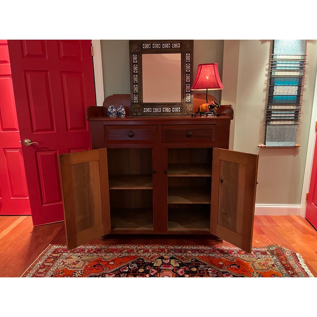 Traditional Vintage Red Painted Pennsylvania Jelly Cupboard For Sale - Image 3 of 11
