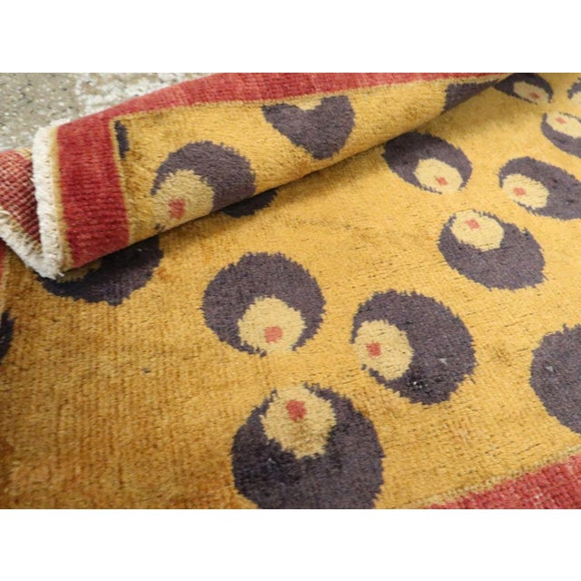 Textile Galerie Shabab Collection Mid-20th Century Turkish Art Deco Throw Rug For Sale - Image 7 of 8